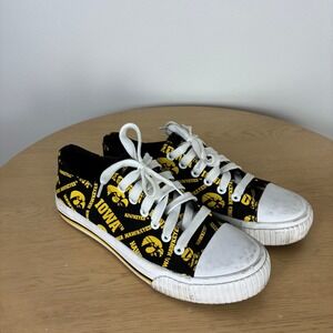 FOCO Iowa Hawkeyes Canvas Low Top Sneakers Womens 8 Collegiate University Sports